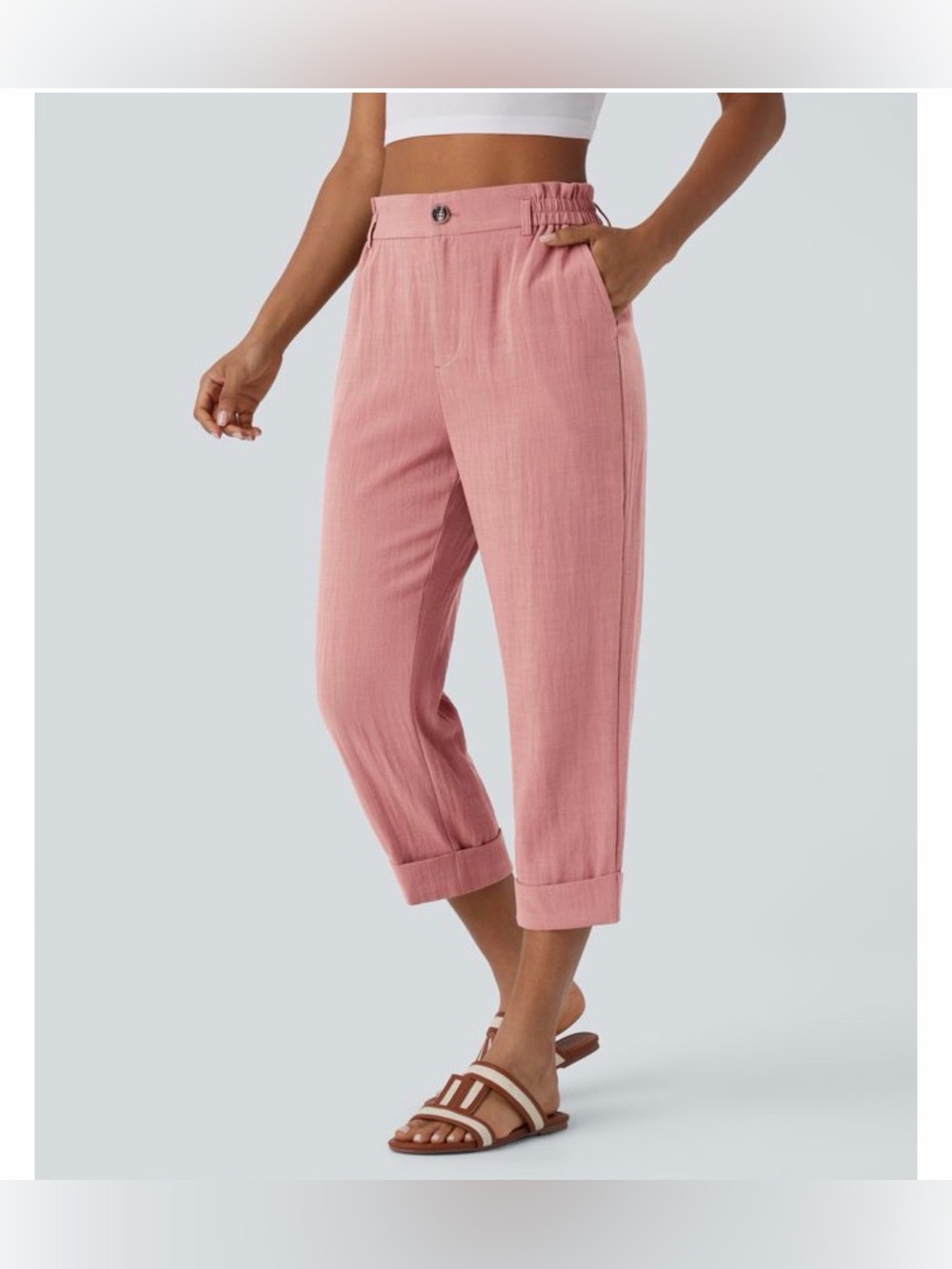 HALARA Rose Cropped Tapered Pants
